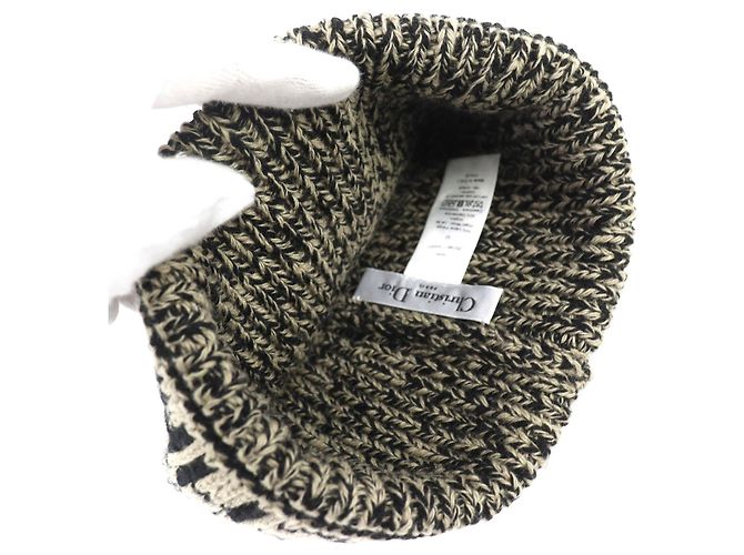 Cappello in lana e cashmere Christian Dior Marrone Beige - vista 7