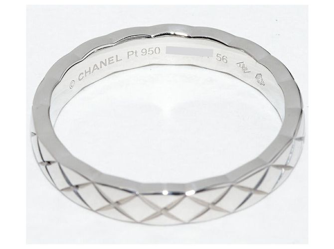 Anillo Chanel Coco Crush Pt950 Tamaño 15.5 Plata Metálico - vista 4