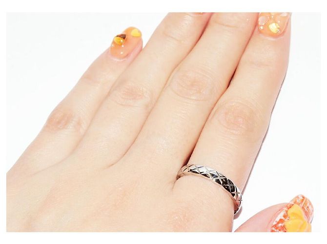 Anillo Chanel Coco Crush Pt950 Tamaño 15.5 Plata Metálico - vista 5
