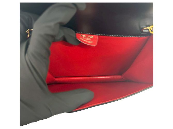Céline Borsa a spalla mini in pelle Celine Nero - vista 10