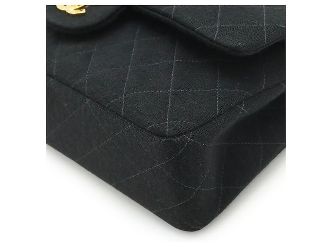 2.55 Borsa a spalla in jersey di cotone matelassé Chanel 25 con catena Nero - vista 3