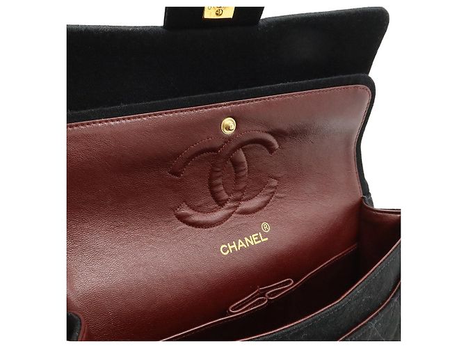 2.55 Borsa a spalla in jersey di cotone matelassé Chanel 25 con catena Nero - vista 6