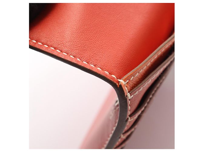 Hermès Portafoglio bifold lungo Dogon in pelle Hermes Rosso - vista 3