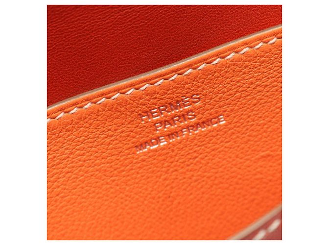 Hermès Portafoglio bifold lungo Dogon in pelle Hermes Rosso - vista 4