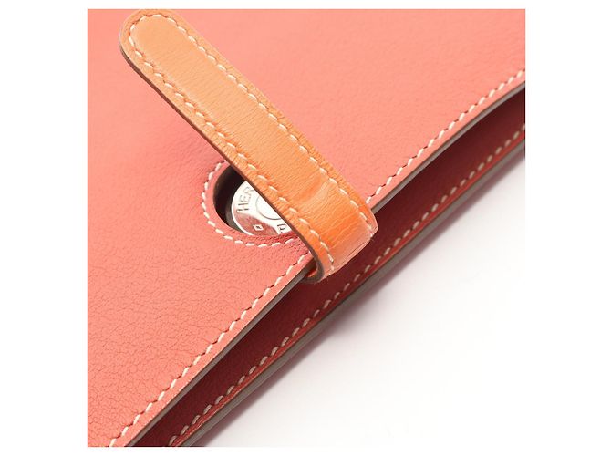 Hermès Portafoglio bifold lungo Dogon in pelle Hermes Rosso - vista 7
