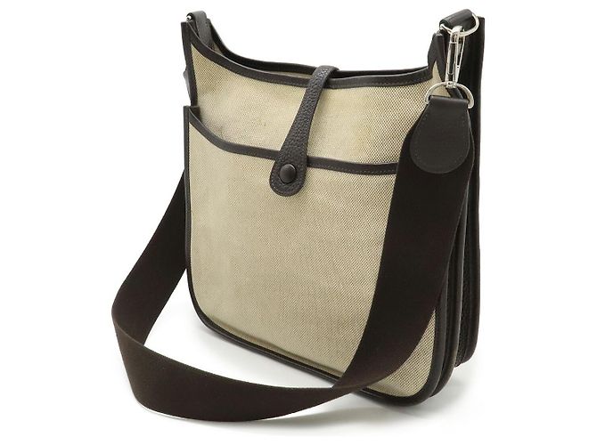 Borsa a Spalla Hermès Evelyne II PM in Pelle Marrone - vista 2