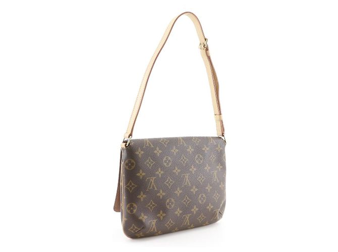 Sac à épaule Musette Tango Monogram Louis Vuitton Métallisé Bronze - vue 3