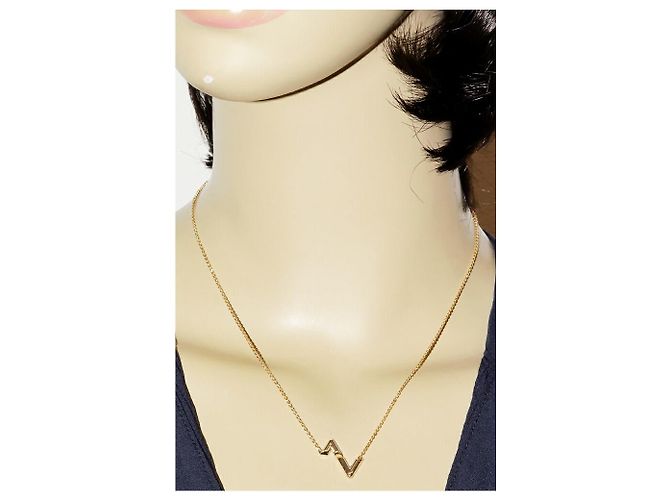 Collana Louis Vuitton LV Volt Sottosopra Au750 D'oro Metallico - vista 2