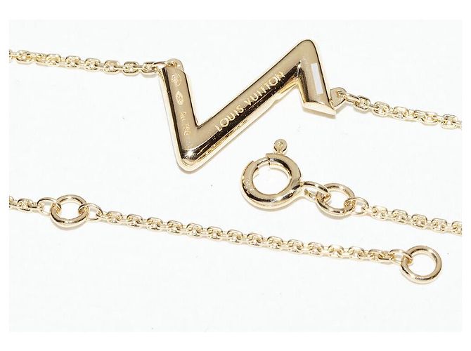 Collana Louis Vuitton LV Volt Sottosopra Au750 D'oro Metallico - vista 5