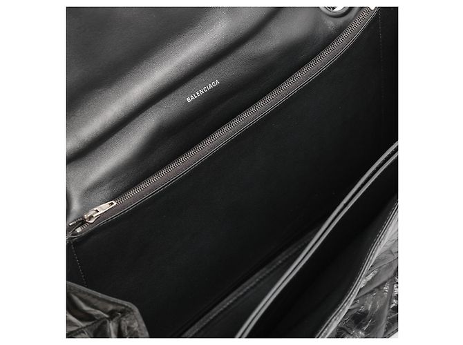 Borsa Balenciaga Large Crush Chain in pelle di vitello nera Nero - vista 3
