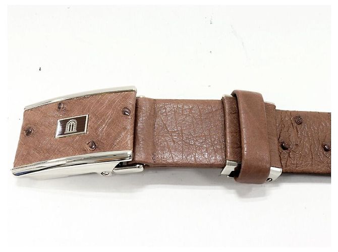 Autre Marque Cintura in struzzo Bronzo Marrone chiaro - vista 4
