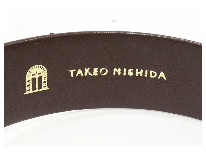 Autre Marque Cinturón de cocodrilo Takeo Nishida Castaño - vista 3