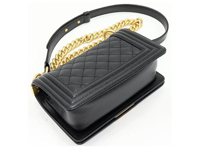 Bolso de Hombro 2 en 1 Chanel Boy en Caviar Negro - vista 3