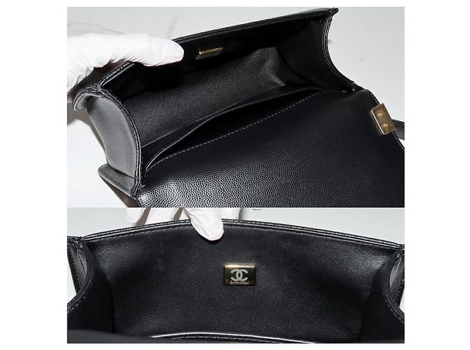 Bolso de Hombro 2 en 1 Chanel Boy en Caviar Negro - vista 4