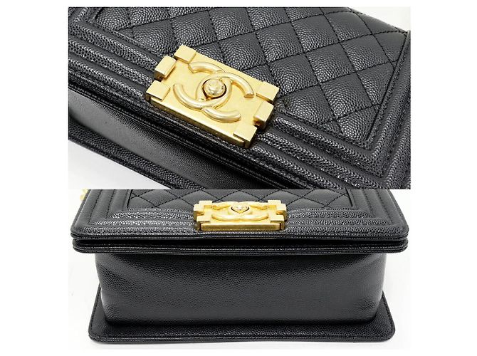Bolso de Hombro 2 en 1 Chanel Boy en Caviar Negro - vista 6