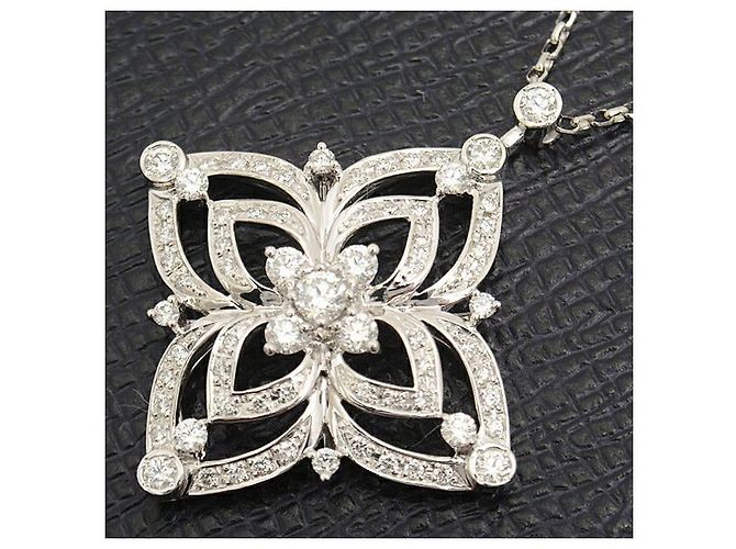 Autre Marque Collana in diamante Monnickendam Platinum Flower D1.43ct Argento - vista 8