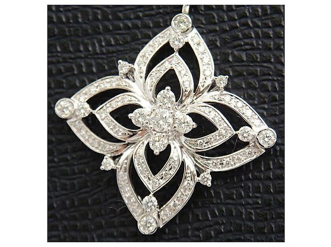 Autre Marque Collana in diamante Monnickendam Platinum Flower D1.43ct Argento - vista 9