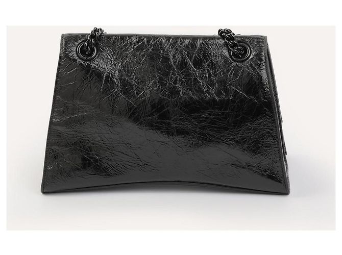 Borsa a spalla Balenciaga Crush media in pelle nera Nero - vista 2