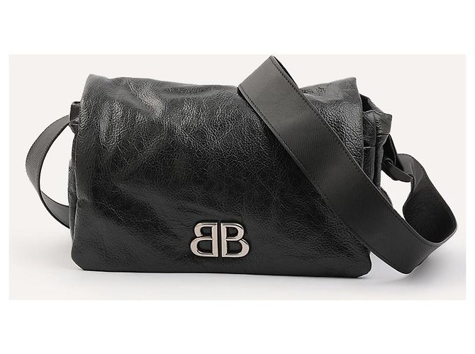 Borsa a Tracolla Balenciaga Monaco BB Pelle Nera Nero - vista 4