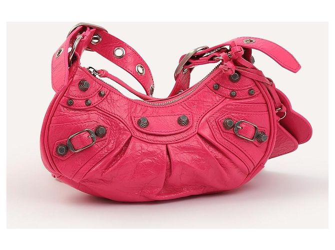 Balenciaga Le Cagole XS Borsa a Spalla Rosa in Pelle - vista 4