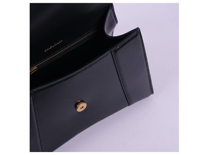 Borsa Balenciaga Hourglass in pelle nera Nero - vista 4