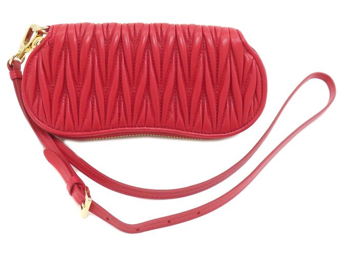 Pochette Accessorio Matelassé Miu Miu Rosso - vista 2