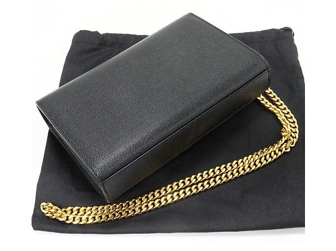 Yves Saint Laurent Borsa a Spalla 2 in 1 in Pelle di Vitello Grana Saint Laurent KATE Nero - vista 3