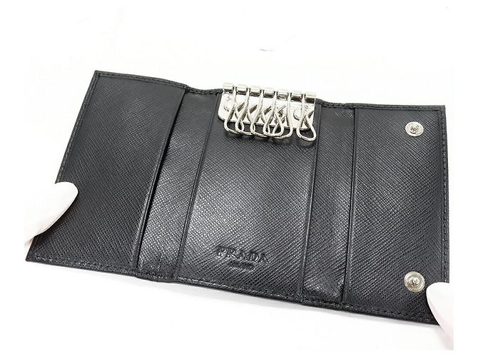 Prada Saffiano Calf 6 Key Case Black - view 3