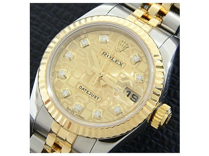 Reloj automático Rolex Datejust con esfera dorada 179143G Dorado - vista 10