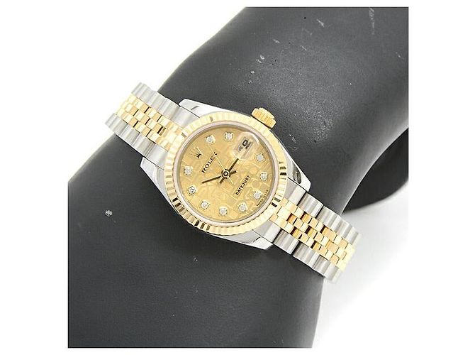 Reloj automático Rolex Datejust con esfera dorada 179143G Dorado - vista 9