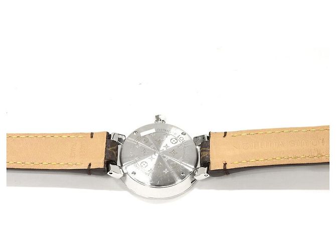 Louis Vuitton Tambour Slim Uhr aus Edelstahl Silber - Ansicht 2