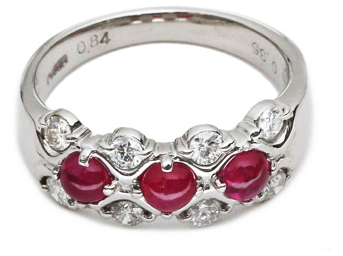 Autre Marque Anillo de Rubí y Diamante Pt900 Roja - vista 3