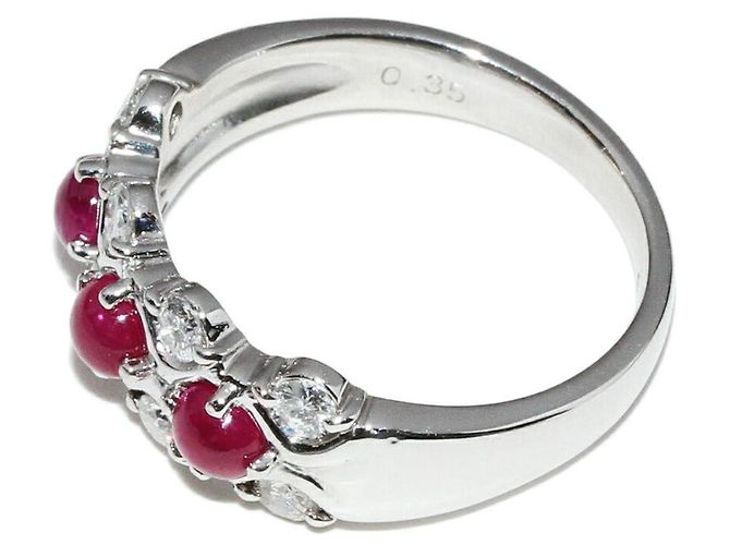 Autre Marque Anillo de Rubí y Diamante Pt900 Roja - vista 4