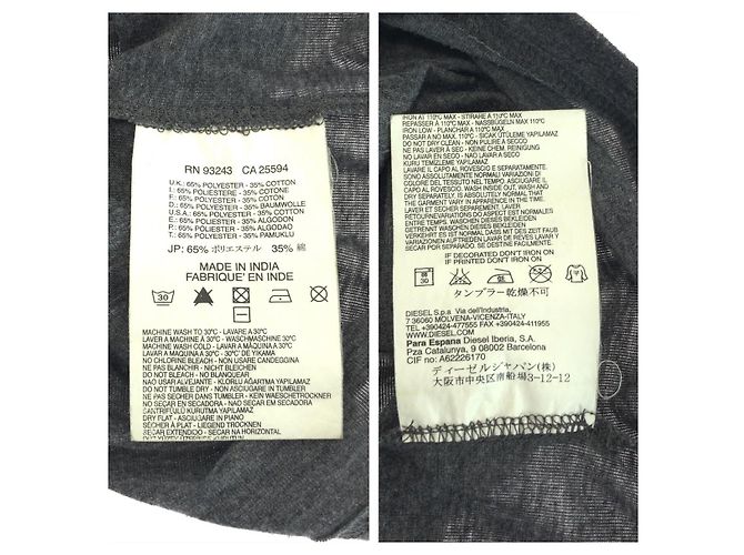 Autre Marque Camiseta de algodón DIESEL Castaño Negro - vista 4