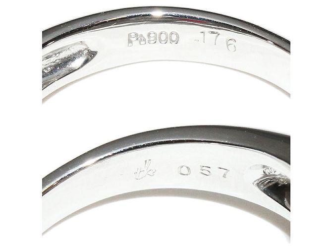 Autre Marque Pt900 Rubin-Diamant-Ring Rot - Ansicht 6