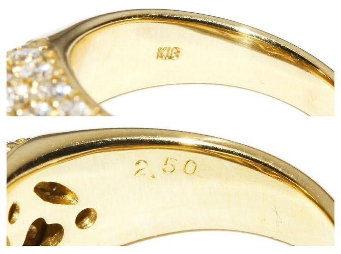 Autre Marque Anillo de diamantes pavé Au750 Dorado - vista 4