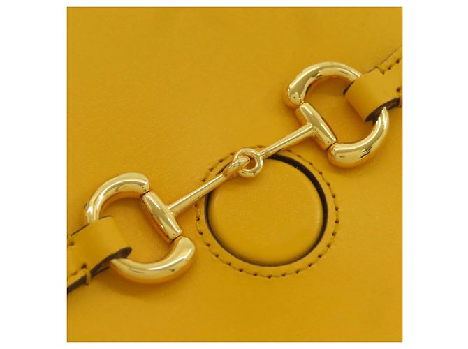 Borsa a Spalla Gucci Horsebit 1955 Giallo - vista 12