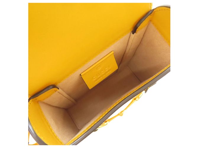 Borsa a Spalla Gucci Horsebit 1955 Giallo - vista 5