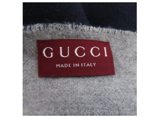 Stola in cashmere Gucci Marrone Blu navy - vista 4