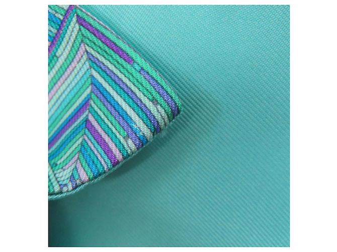 Écharpe en soie à motif géométrique Hermès Violet Turquoise - vue 6