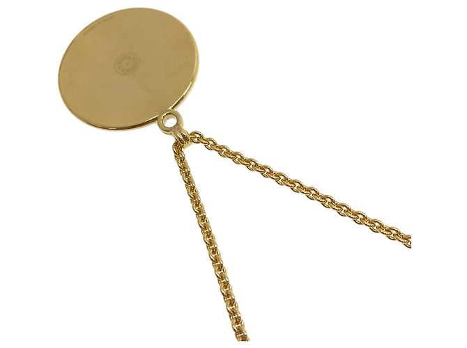 Hermès Medaillon-Halskette Weiß Golden - Ansicht 2