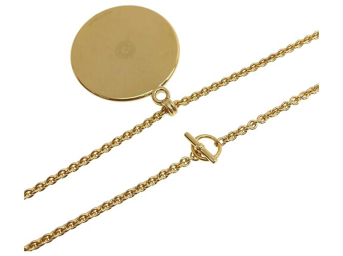 Hermès Medaillon-Halskette Weiß Golden - Ansicht 3