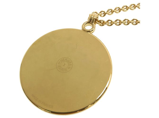 Hermès Medaillon-Halskette Weiß Golden - Ansicht 4