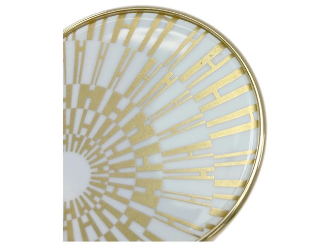 Hermès Medaillon-Halskette Weiß Golden - Ansicht 7