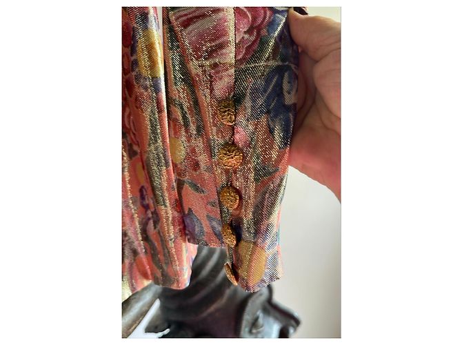 Giacca floreale dorata Chanel Rosa Multicolore D'oro - vista 10