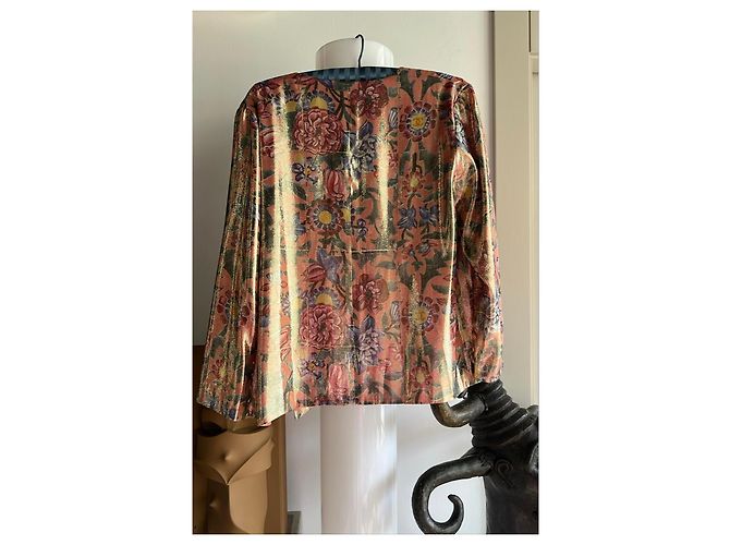 Giacca floreale dorata Chanel Rosa Multicolore D'oro - vista 11