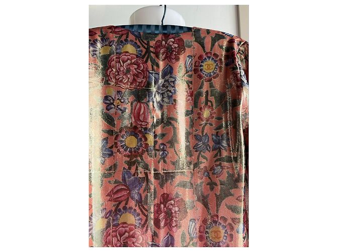 Giacca floreale dorata Chanel Rosa Multicolore D'oro - vista 12