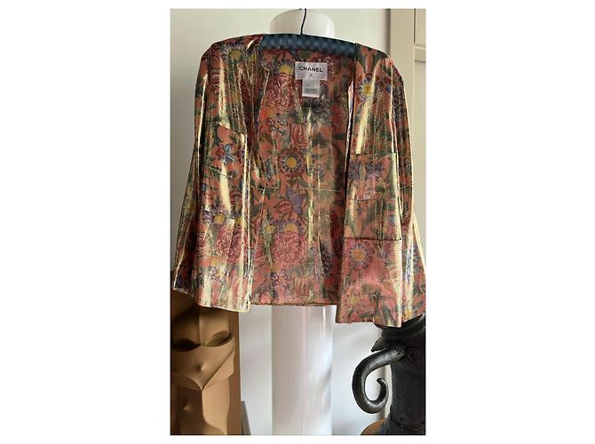 Giacca floreale dorata Chanel Rosa Multicolore D'oro - vista 2