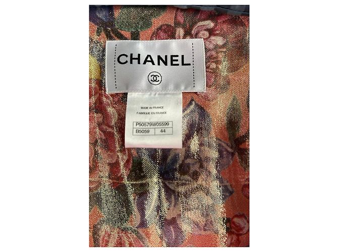 Giacca floreale dorata Chanel Rosa Multicolore D'oro - vista 3
