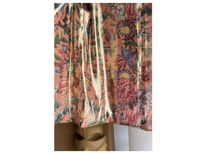 Giacca floreale dorata Chanel Rosa Multicolore D'oro - vista 9